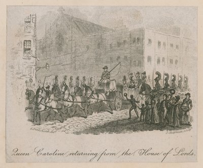 La reine Caroline revenant de la Chambre des Lords - George Cruikshank