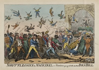 Volants et maquereaux, ou membres allant voter sur la loi sur le maïs, 14 mars - George Cruikshank