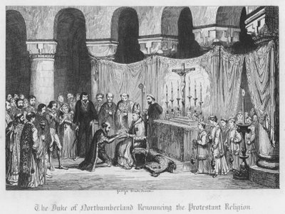 Le Duc de Northumberland renonçant à la religion protestante - George Cruikshank