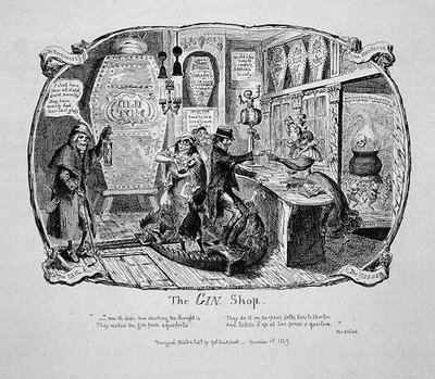 Le Magasin de Gin, de "Scraps and Sketches", Partie II, planche 3 - George Cruikshank