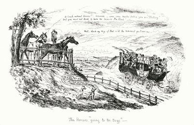 Les Chevaux allant aux chiens (gravure) - George Cruikshank