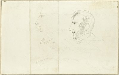 Deux autoportraits de profil - George Cruikshank