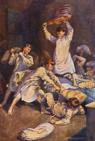 En enlevant les couvertures de leurs traversins, ils se rencontreraient dans un combat mortel - George Derville (after) Rowlandson