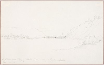Le Rhin près de Salzig, les châteaux Stirrenberg et Liebenstein - George Elbert Burr