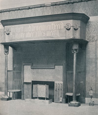 Cheminée conçue par C. Harrison Townsend avec sculpture conçue et exécutée par George Frampton - Charles Harrison Townsend