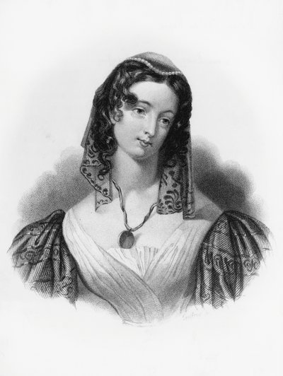 Inez, illustration du Pèlerinage de Childe Harold, poème narratif de George Gordon Byron (1788-1824), gravure - George Gordon Byron