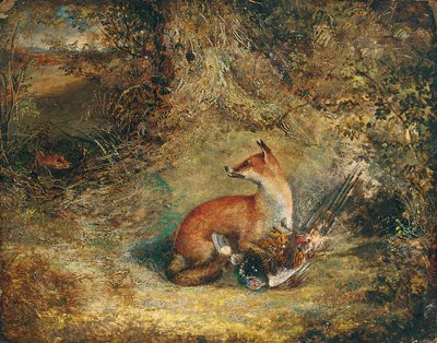 Un renard avec un faisan - George Havell