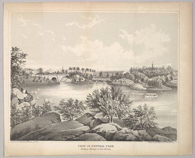 Vue dans Central Park avec le Pont du Balcon et le Pont de Chêne, Manuel de la Saint-Valentin - George Hayward