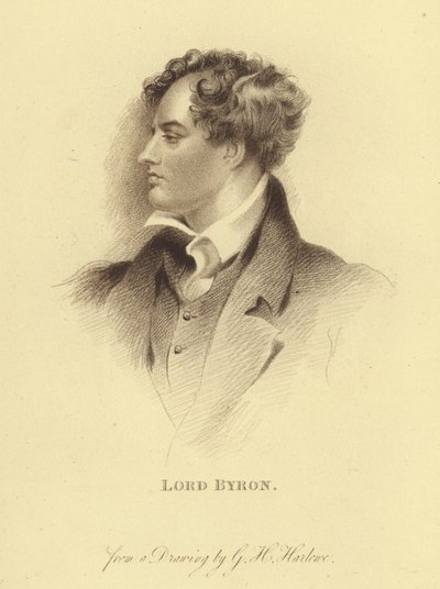 Portrait de Lord Byron - George Henry (after) Harlow