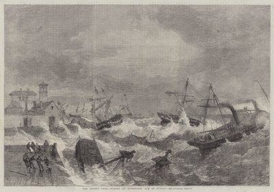 La récente tempête, naufrages à Kingstown, baie de Dublin - George Henry Andrews