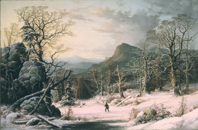 Hunter in Winter Wood - George Henry Durrie