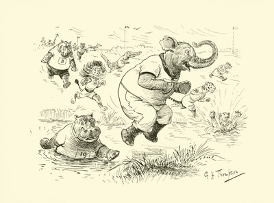 Les Animaux au Jeux Olympiques (litho) - George Henry Thompson