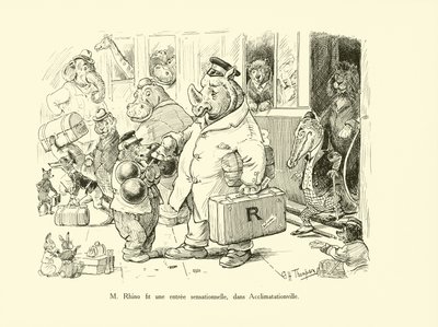 M Rhino fit une entree sensationnelle, dans Acclimatationville (litho) - George Henry Thompson