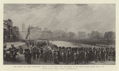 Sa Majesté la Reine distribuant des médailles aux héros de Crimée sur la parade des Horse Guards, 21 mai 1855 - George Housman Thomas