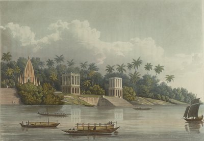 Pagodes hindoues sous Barrackpore sur le Gange - George Hunt