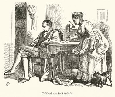 Oliver Goldsmith et sa logeuse - George John Pinwell