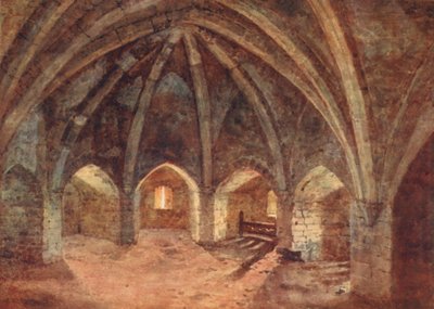 La crypte de la tour du couvre-feu (lithographie en couleur) - George Moore Henton