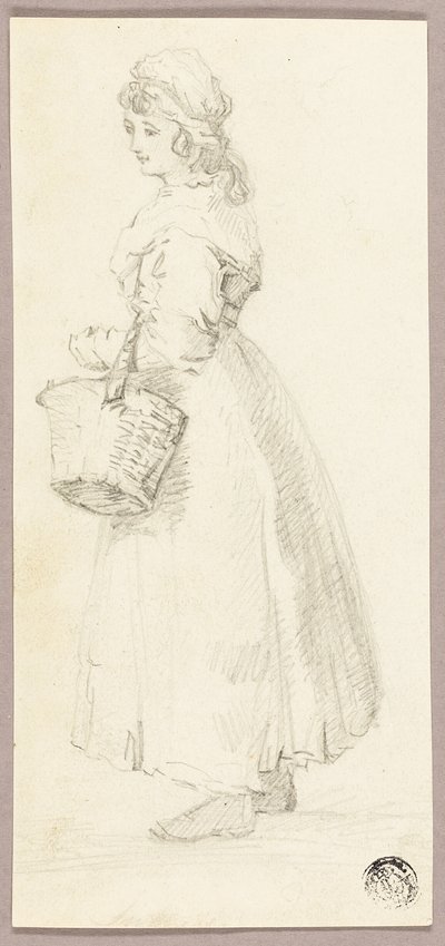 Fille debout avec un panier - George Morland