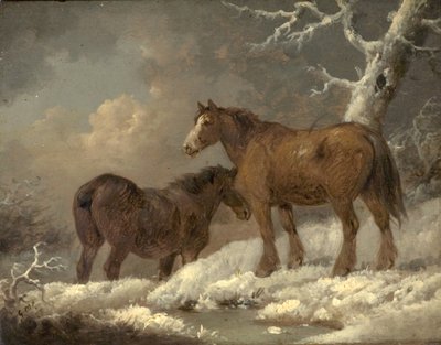Deux chevaux dans la neige - George Morland