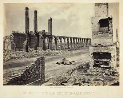 Ruines de la gare ferroviaire de Charleston, en Caroline du Sud - George N. Barnard