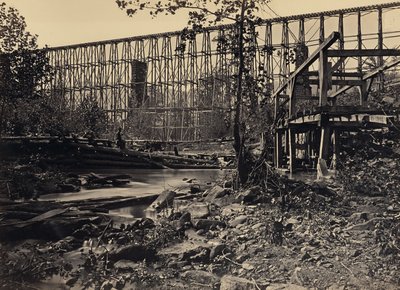 Pont sur chevalets à Whiteside - George N. Barnard