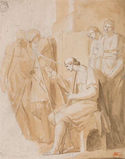 David joue de la harpe - George Romney