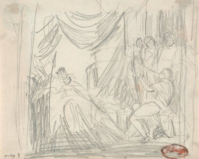 David jouant de la harpe pour le roi Saül - George Romney