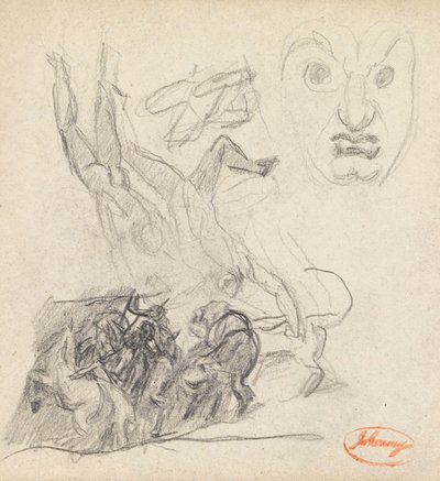Étude de composition de figure n° 21 avec un visage - George Romney