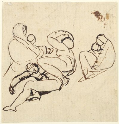 Études de figures représentant des femmes et des enfants en détresse - George Romney