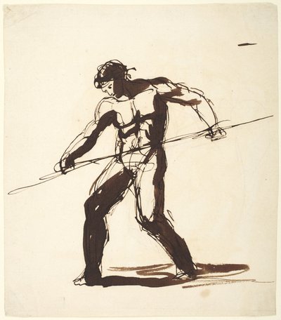 Un homme avec une lance - George Romney