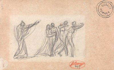 Possiblement un personnage prononçant une malédiction sur un groupe - George Romney