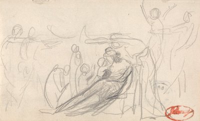 Personnage couché avec des enfants et d