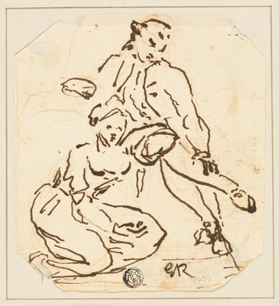 Homme et femme assis - George Romney