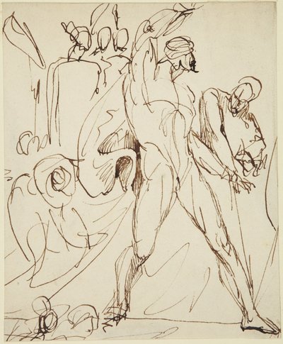 Esquisse du personnage de Macbeth dans la scène du banquet de *Macbeth* - George Romney