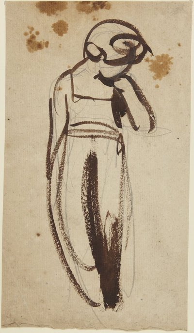 Enfant debout, la main sur le menton - George Romney