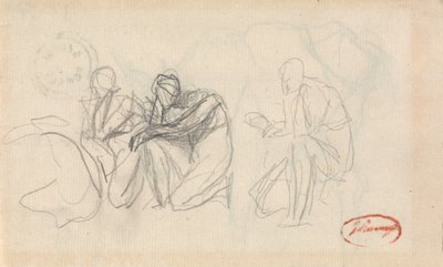Trois personnages à genoux - George Romney