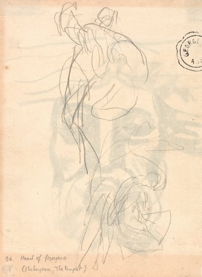 Deux études, un homme portant un corps et une femme à genoux - George Romney