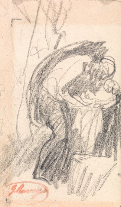 Sujet non identifié : Un homme avec un enfant - George Romney
