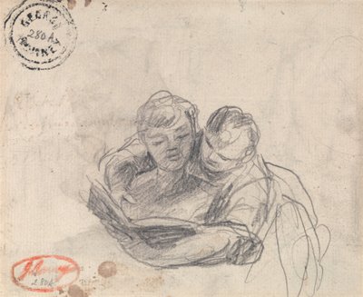 Une femme apprend à lire à un enfant - George Romney