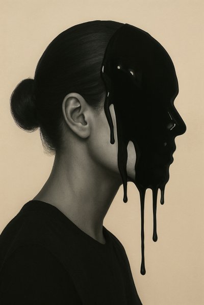 Muse obsidienne, 2025 (acrylique sur toile) - George Rosaly