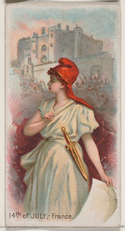 14 juillet, France, de la série Holidays N80 pour les cigarettes de la marque Duke, 1890 - George S. Harris and Sons