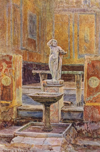 Jardins italiens : Casa del Balcone Pensile, Pompéi - George Samuel Elgood