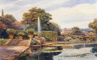 Le lac de Bramham Park, Yorkshire (lithographie couleur) - George Samuel Elgood