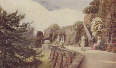 La terrasse inférieure, Château de Berkeley - George Samuel Elgood