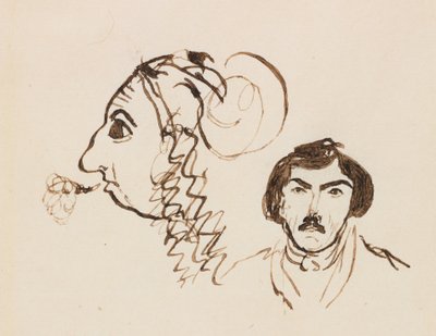 Autoportrait avec portrait de Delacroix, vers 1845 - George Sand
