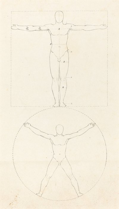 Cercle et carré de la figure humaine - George Scharf after John Flaxman