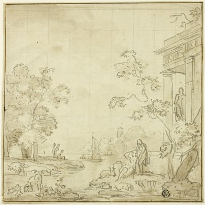 Scène de port avec personnages, Temple - George Smith of Chichester