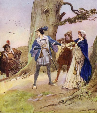 Valentin, ayant appris que ses voleurs avaient pris une dame prisonnière, vint la consoler et la soulager - George Soper
