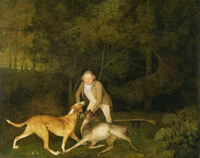 Freeman, le garde-chasse du comte de Clarendon, avec une biche mourante et un chien - George Stubbs