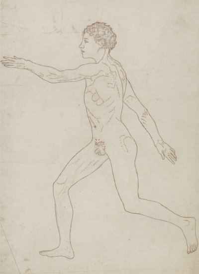 Étude de la figure humaine, vue latérale, de 